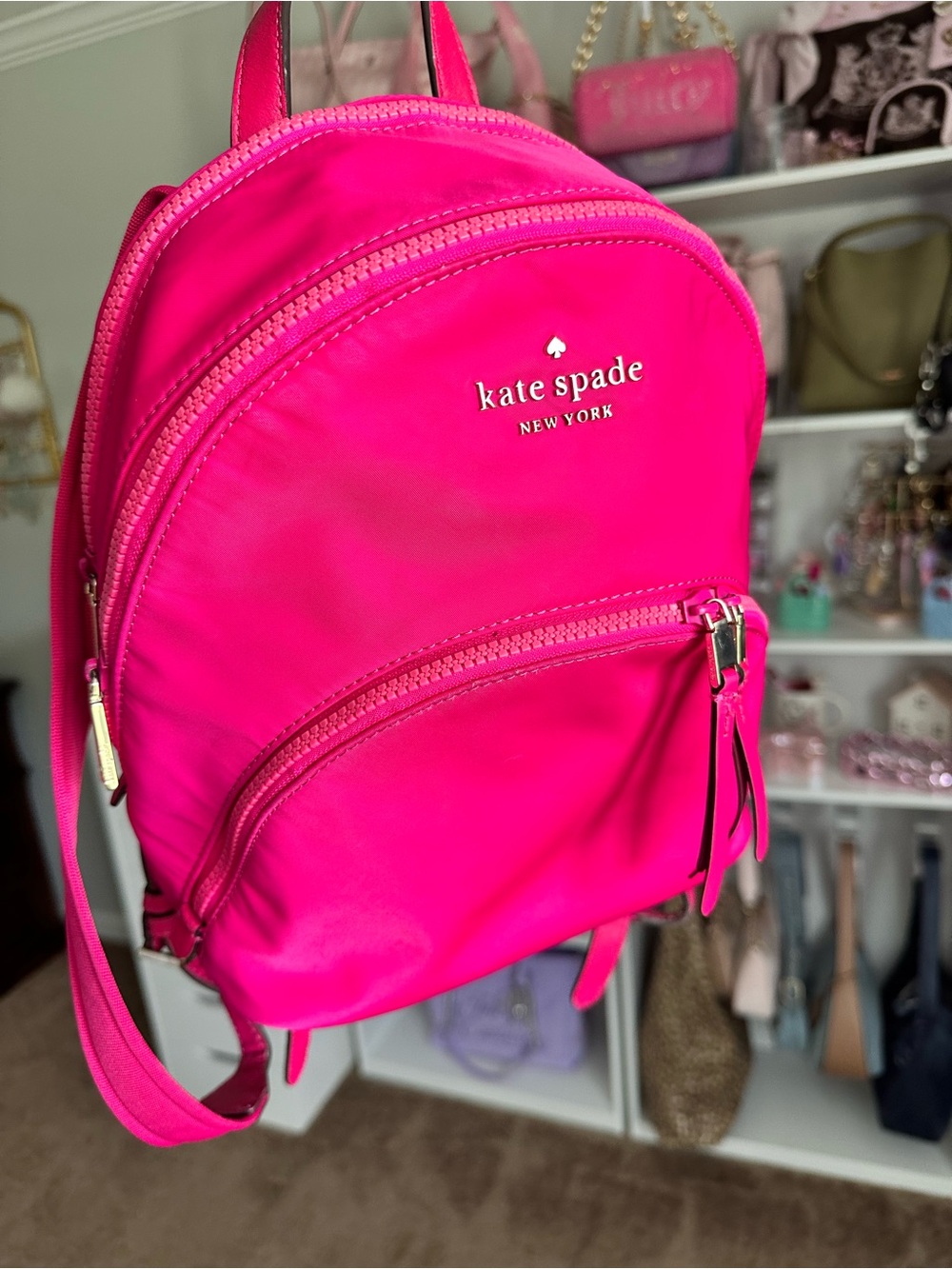 Kate Spade Mini Karissa Backpack (Neon Pink)